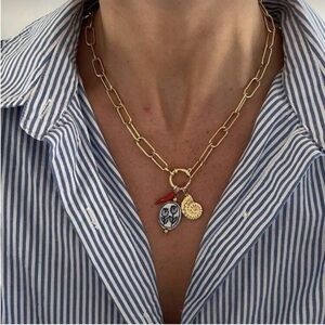 Anthropologie Gold Necklace with Charms